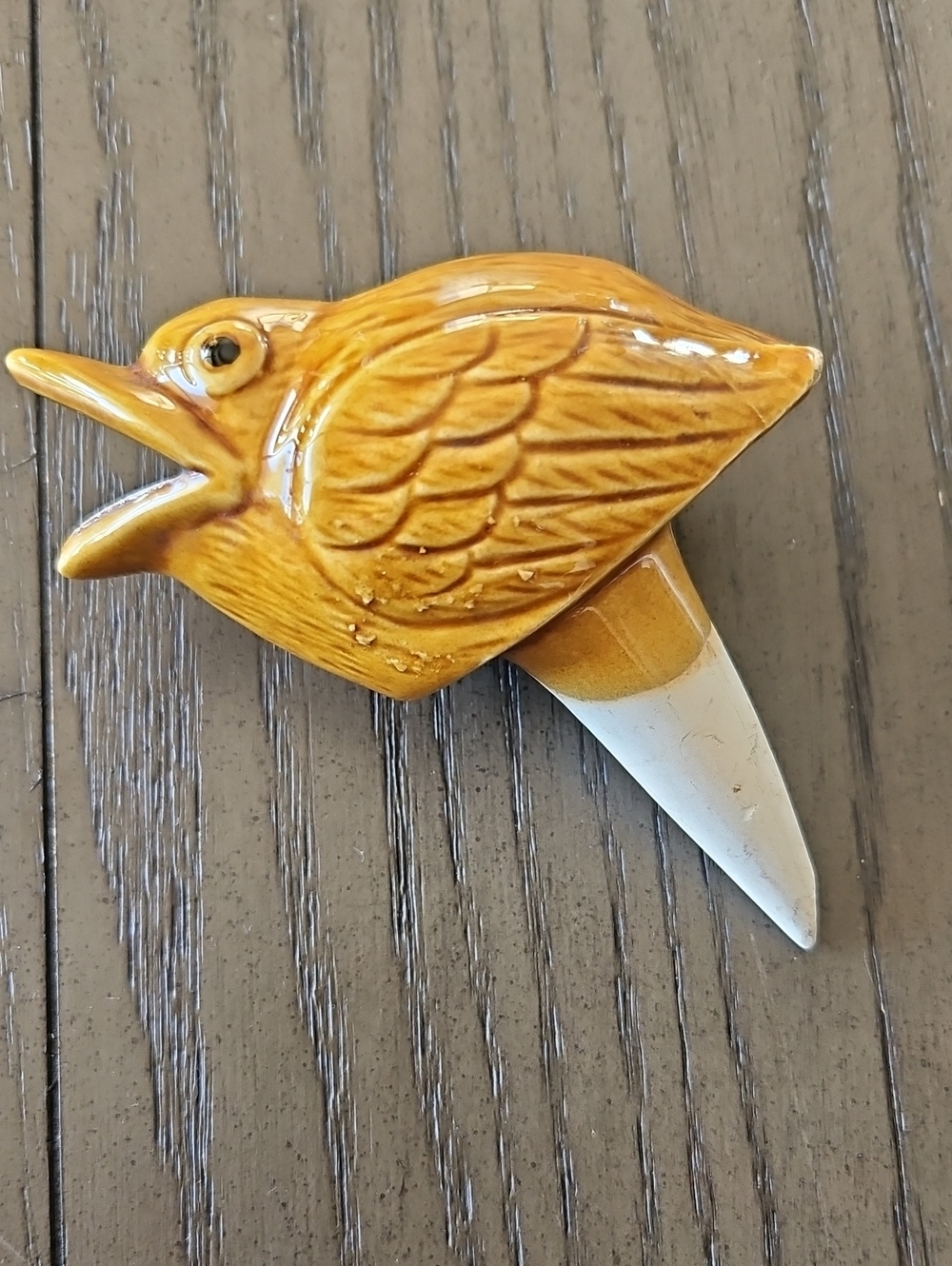Vintage 1970s Ceramic Bird Plant Watering Spike Retro Boho Glazed